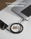 INIU Cavo USB Type-C, Cavo USB [2m] 3,1A QC 3,0 Tipo C Cavo Type C Rapida, Lega Intrecciato in Nylon Cavo USB Type C compatibili con iPhone 17 16 Pro Max, Samsung S25 24 Ultra, Xiaomi iPad ECC. - 7
