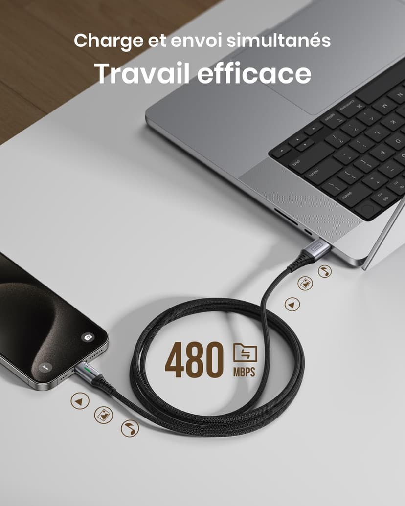 INIU Cavo USB Type-C, Cavo USB [2m] 3,1A QC 3,0 Tipo C Cavo Type C Rapida, Lega Intrecciato in Nylon Cavo USB Type C compatibili con iPhone 17 16 Pro Max, Samsung S25 24 Ultra, Xiaomi iPad ECC. - 7