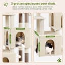 Globlazer Arbre à Chat Beige Grand avec 2 Grande Niches, Doux Plate-Forme, Griffoirs en Sisal, Arbre a Chat Stable Haut 156 cm avec Grandes Bases Tronc épais pour Gros Chats Chatons (F61, Beige) - 3