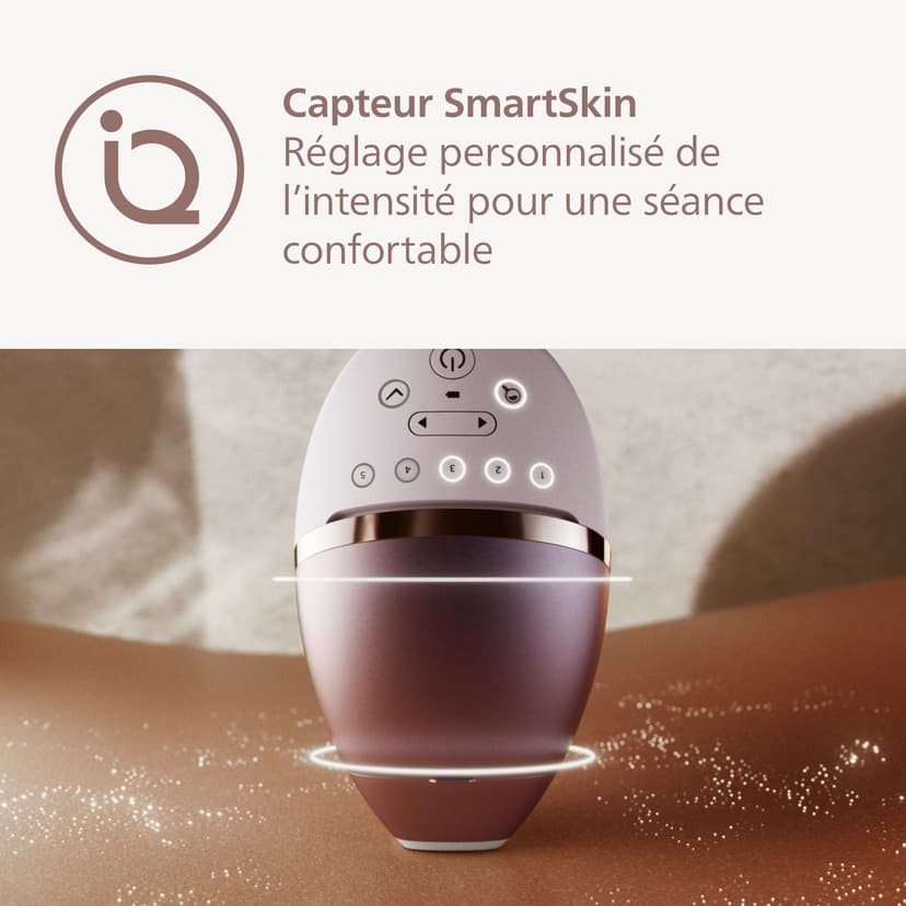 Philips Lumea Série 9900, épilateur à lumière pulsée, technologie SenseIQ et SkinAI, 4 embouts pour le corps, le visage, le maillot et les aisselles, utilisation avec et sans fil (modèle BRI951/00) - 7