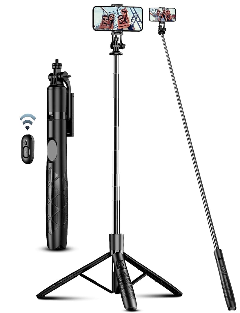 163.5CM Perche à Selfie, Trépied Smartphone, Extensible S… - 1