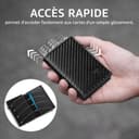 TENBST Porte Carte Bancaire Homme, Portefeuille Homme Magnétique, Porte-Cartes de Crédit avec Blocage RFID, Porte Monnaie Etui Carte Bancaire Anti, Portefeuilles et Porte-Cartes (Noir) - 4