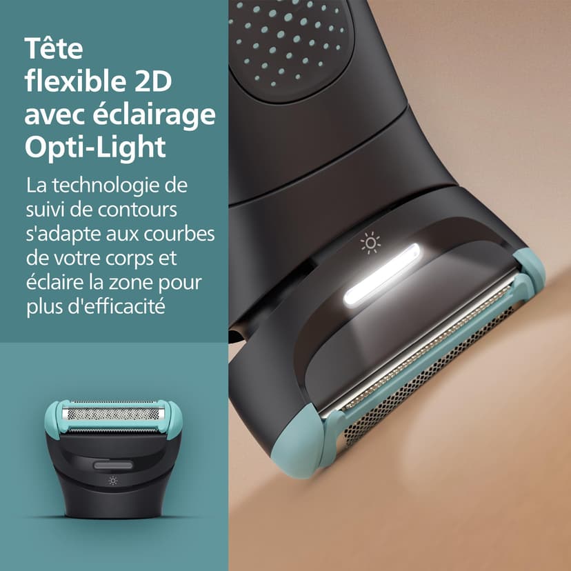 Philips Body Groomer 7000 Series - Trimmer for Men with 2D Flexing Head, Triple Protect Shave System, Interchangeable Heads, Intimate Trim & Shave, 100% Showerproof, 120 min. runtime, Model BG7485/30 - 5