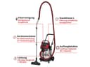 Einhell Water and dust vacuum cleaner TC-VC 3080 SACL (1150 W, capacity 220 mbar, tank 30 l, filtration class L, HEPA filter, filter cleaning, servo socket, with accessories) - 3