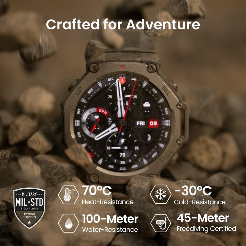 Amazfit T-Rex 3 Outdoor Smartwatch 48mm AMOLED Display, Offline Maps & Navigation, 6 Satellite Systems Dual Band GPS, 27 Days Battery Life, NFC Payment, 170 Sports Mode, 45m Freediving for Adventure - 4