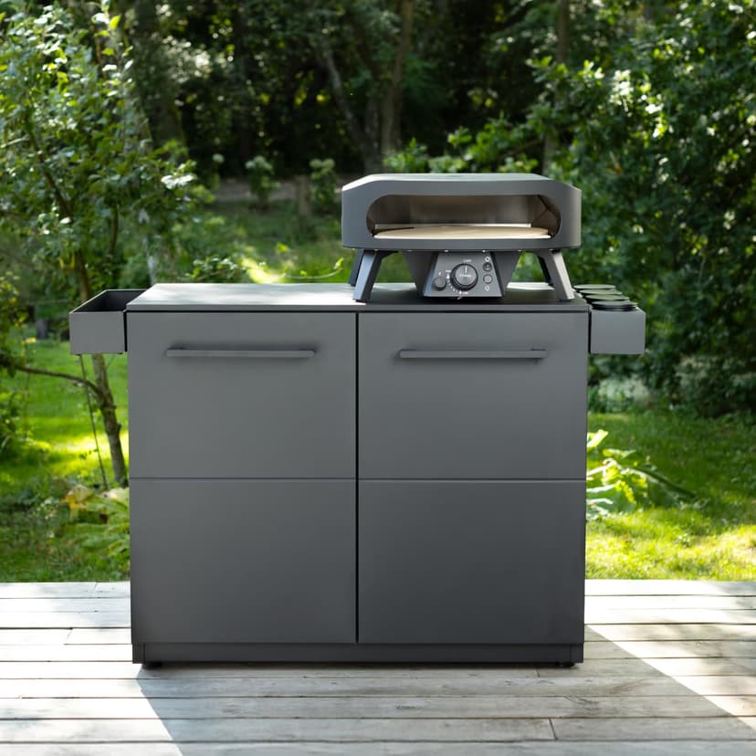 Cozze® 17" Rotate Gas Pizza Oven Black Edition - Rotating Cordierite Stone Ø43cm, 8kW, Door Included, 30mbar - 7