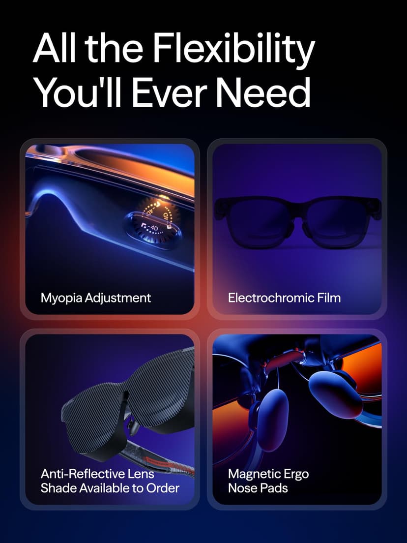 VITURE Luma Ultra XR Glasses, 152'' 1500 Nits 6DoF AR glass, 52° FOV, 2D to 3D, Electrochromic Film, Gaming Smart Glasses for iPhone 17/16/15 PS5 PS4 Switch 2 Android Mac PC - 7