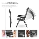 tectake® Lot de 2 Chaise Pliante Camping Fauteuil Pliable Gris Chaise de Plage Ultra léger en Aluminium avec Dossier inclinable & appuie-tête Idéal Voyages, Pêche, Festival, Camping, Plage, Jardin - 3