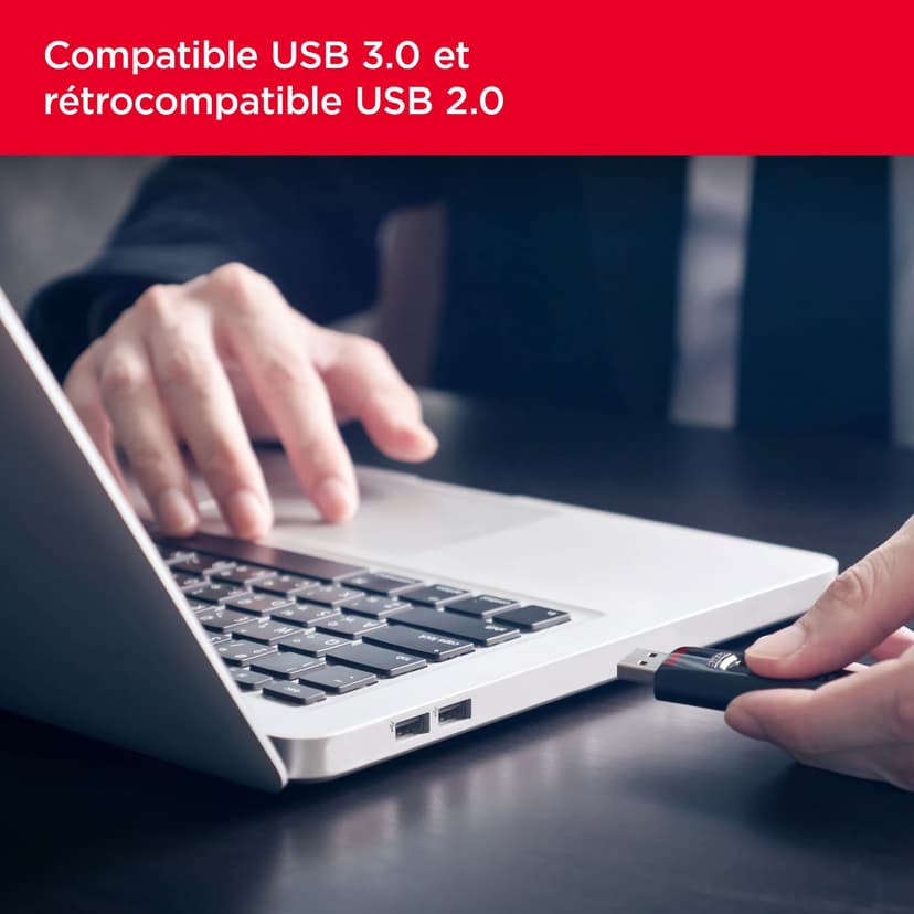 SANDISK Ultra USB Type-A Flash Drive 512GB (USB 3.0 Memory stick up to 130MB/s transfer speeds, RescuePro Recovery Software, Password protection, Durable) Black - 4