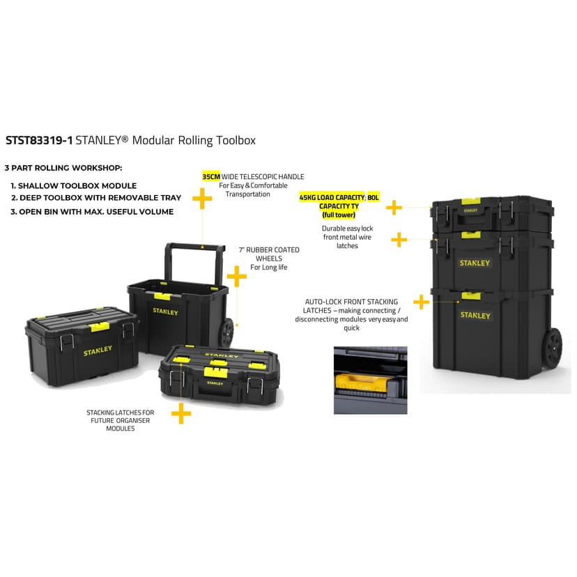 STANLEY® TOOL BOX, MODULAR ROLLING, QuickLink Rolling Workshop - 4