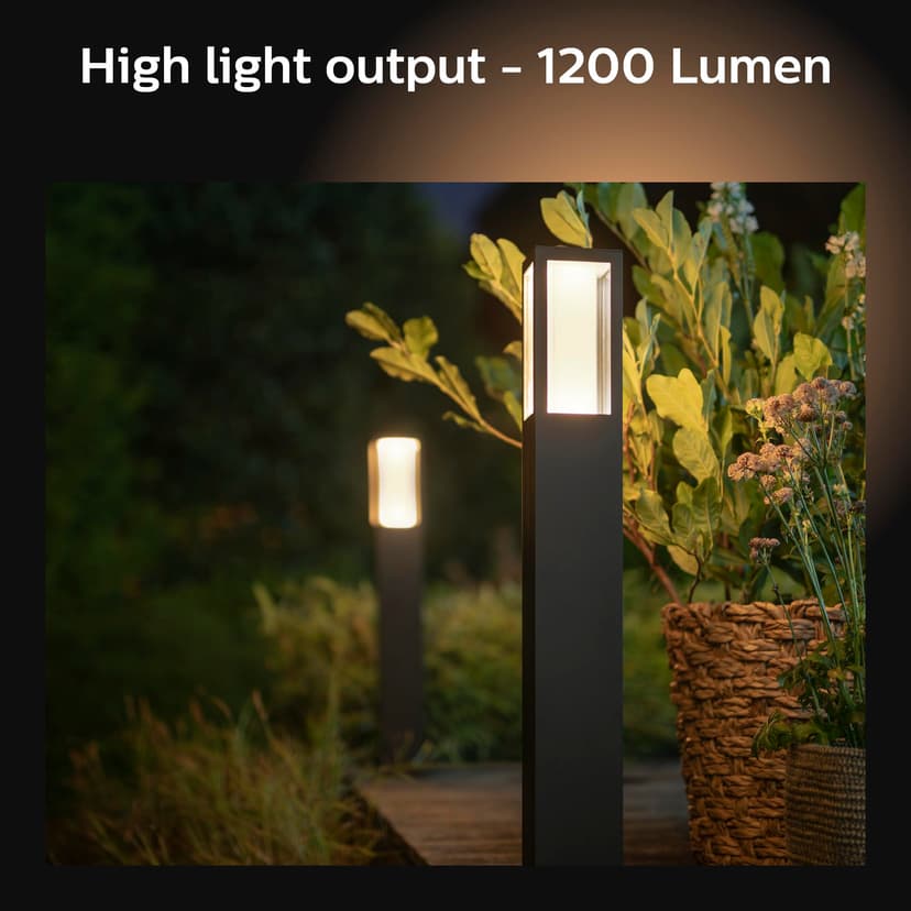 Philips Hue Impress White and Colour Ambiance Pedestal [UK Version - Black] Low Voltage. For Outdoor Lighting, Patio, Terrace, Garden. - 3