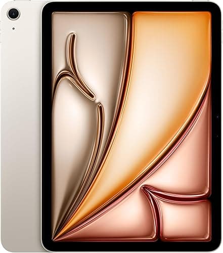 Apple iPad Air 11 inch with M3 Chip: Designed for Apple Intelligence, Liquid Retina Display, 128GB, 12MP Front/Rear Cameras, Wi-Fi 6E, Touch ID, Day Battery Life - Starlight