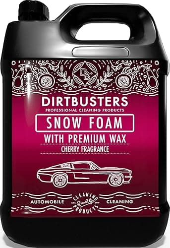Dirtbusters Snow Foam (5L) Car Shampoo And Wax, Powerful Thick Foam Pre Wash Car Cleaner, Suitable For Cleaning Vehicle Exteriors, Cherry