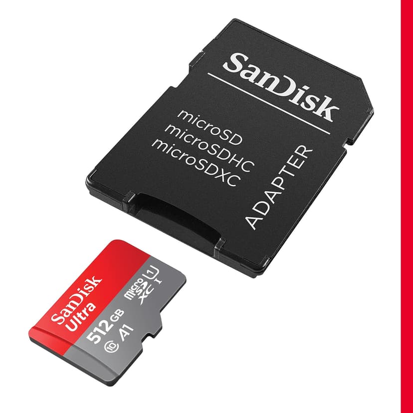 SanDisk 512GB Ultra scheda microSDXC + adattatore SD fino a 150 MB/s con prestazioni app A1 UHS-I Class 10 U1 - 2