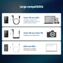 Neewer CM28 Max Système Micros Lavalier sans Fil Boîtier Chargement 48KHz 24Bit Stockage 8GB 25H Portée 300m Enregistrement Vidéo Micro à Annulation Bruits pour iPhone iPad Android Appareil Photo PC - 8