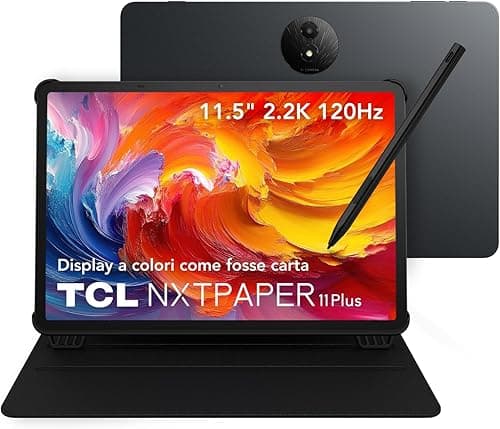 TCL Tablet Case for NXTPAPER 11 Plus – Slim PU Leather Flip Cover with 3 Adjustable Angles, Magnetic Stylus Holder & Auto Sleep/Wake Function – Black