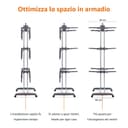 Amazon Basics Séchoir à Linge Intérieur, à Ailes Pliables, à 4 Niveaux, 72,9 à 126 x 64 x 173 cm (L x L x H), Argenté, pour Vêtements - 4