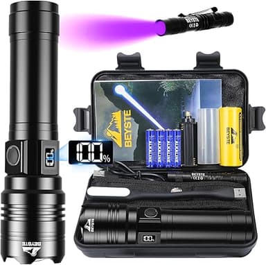 BEYSTE High Power LED Flashlights, 30000 Lumen Rechargeab…
