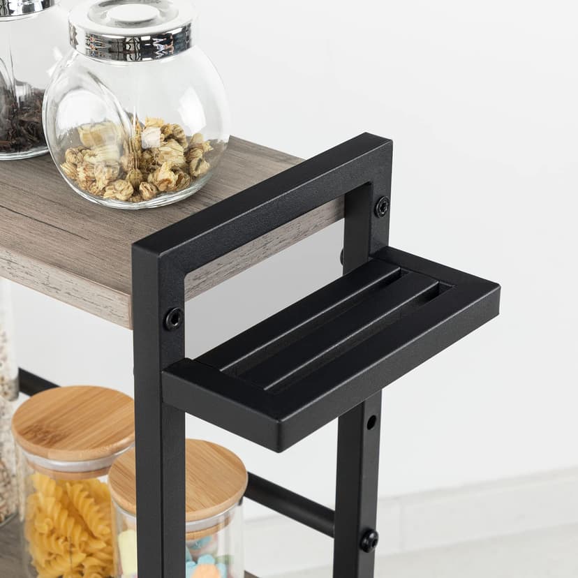 HOOBRO Étagère à Épices, Porte-épices avec 3 Crochets, Organisateur de Cuisine à 3 Niveaux, Range-épices avec Porte-Couteaux, Pieds Réglables, pour Salle à Manger, Grège et Noir, EBG01TL01 - 7