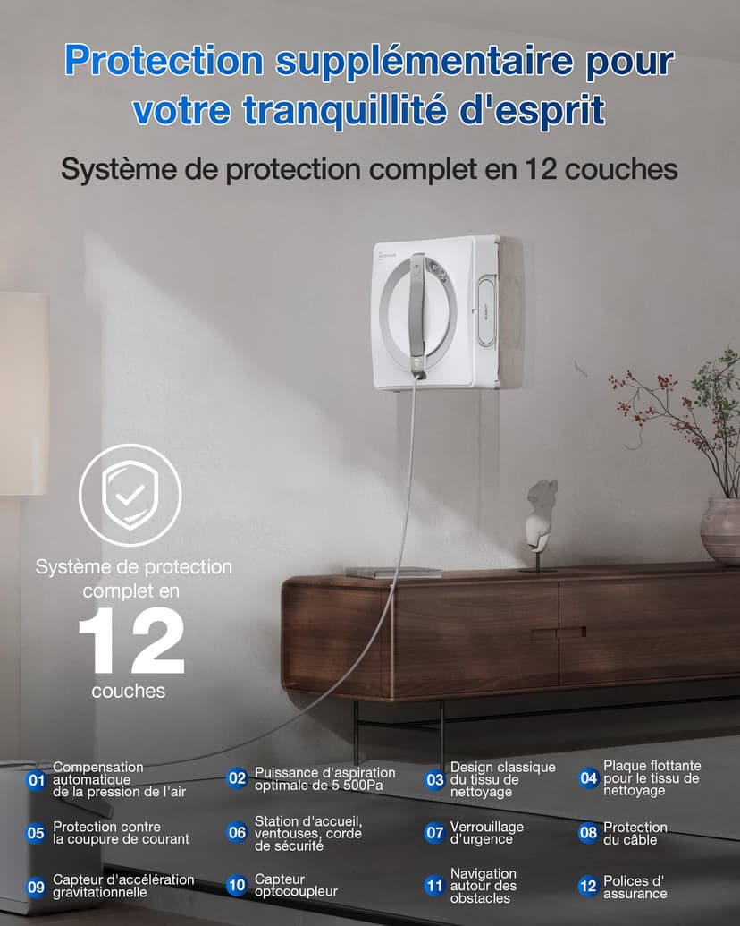 ECOVACS W2 PRO OMNI Robot Lavavetri con Stazione Multifunzione, Ricarica Durante il Funzionamento, Triplo Ugello Spruzzatore d'acqua, Protezione a 12 Livelli, Pianificazione del Percorso WIN-SLAM 4.0 - 6