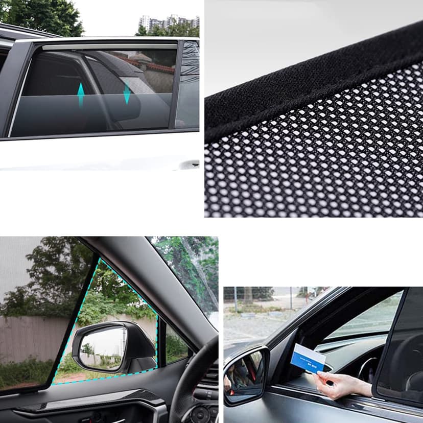 GCcv Car Window Shade For Kids Side Window Sun Shade For Kadjar 2015-2022 Magnetic Curtain Sun UV Protection Covers For Baby Sleeping Auto Accessories,Rear+Triangular+Back-windscreen-5PCS - 4