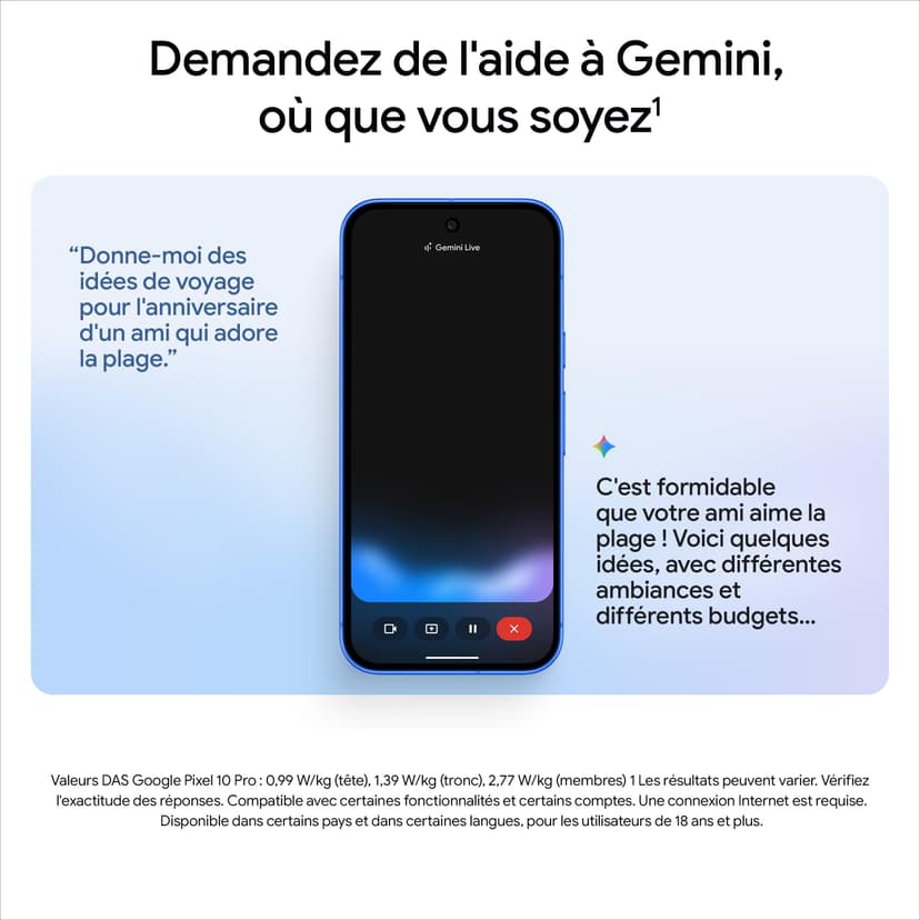 Google Pixel 10 – Smartphone Android débloqué avec Gemini, Triple Appareil Photo arrière avancé, Plus de 24 Heures d'autonomie et écran Super Actua 6,3″ – Noir Volcanique, 256GB - 5