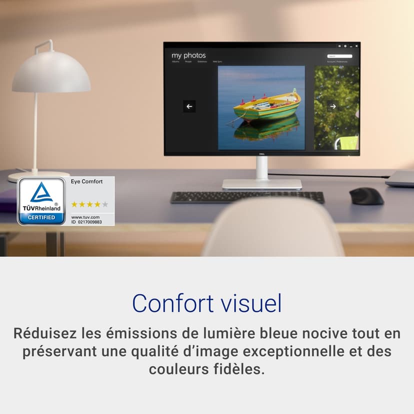 Dell 27 Plus USB-C Monitor - S2725DC, QHD (2560x1440), 144Hz, IPS, 1ms MPRT, AMD FreeSync, 99% sRGB, Height Adjust, Built-in Speakers, 2 USB-C, DisplayPort, HDMI, 2 USB-A, 3 Year Warranty, White - 5