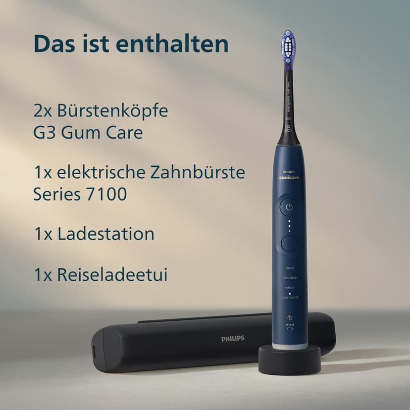 Philips Sonicare 7100 - Brosse à dents électrique sonique avec application, 4 modes de brossage,3 niveaux d'intensité, Alerte de pression, EasyStart, SmarTimer, Bleu, HX7423/01 [Nouvelle technologie] - 9