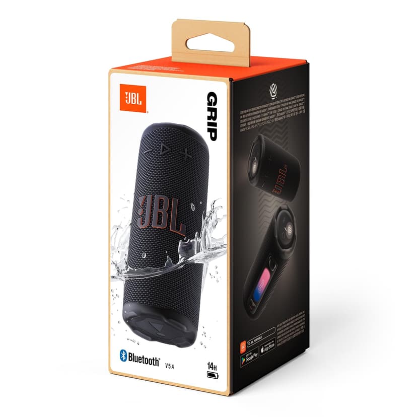 JBL Grip, Compact Bluetooth Speaker, JBL Pro Sound with AI Sound Boost, IP68 Waterproof/Dustproof, Ambient Light, Up to 14H Playtime, Auracast Multi-Speaker Connection, JBL Portable App, Black - 7