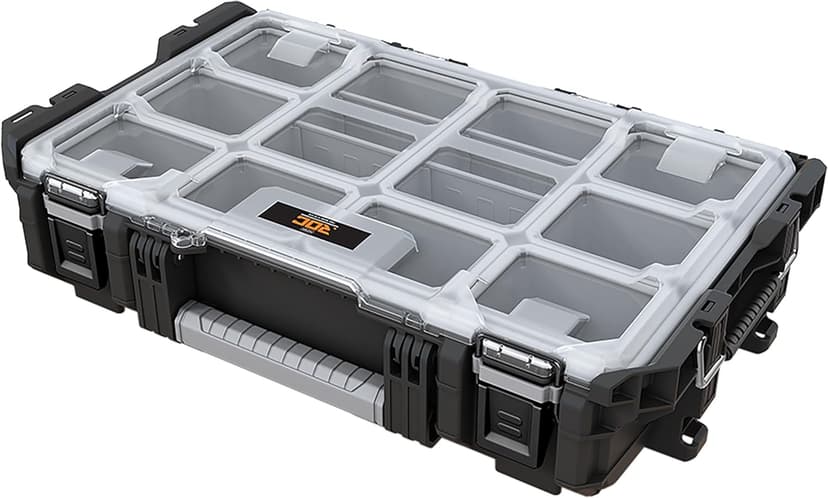Keter ROC Pro Gear Heay Duty Organiser, 25 Year Warranty, Removable Bins, Stackable, Lightweight, Durable, IP54 Water Resistant, Black - 1
