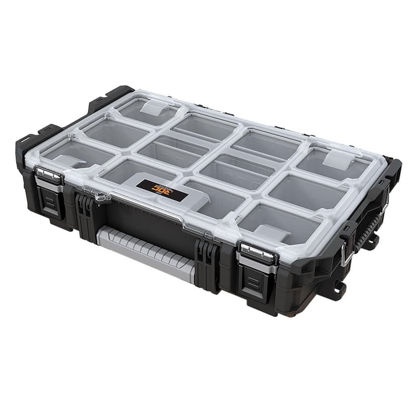 Keter ROC Pro Gear Heay Duty Organiser, 25 Year Warranty, Removable Bins, Stackable, Lightweight, Durable, IP54 Water Resistant, Black - 1