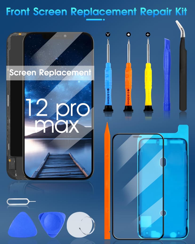 ARSSLY Écran LCD pour iPhone 12 Pro Max Complet, LCD Ecran pour iPhone 12 Pro Max A2411 A2342 A2410 A2412 6,7 Pouce Écran Tactile Remplacement Assemblée avec Réparation Kit - 8