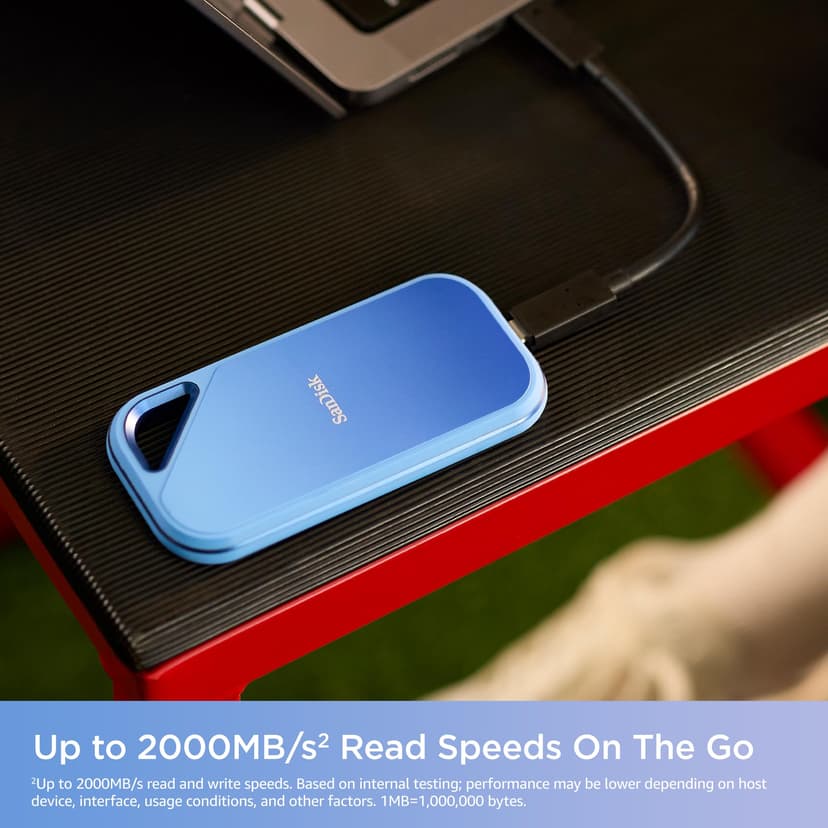 SANDISK Creator Pro Portable NVMe SSD 4TB (up to 2000 MB/s read/write speeds for demanding workflows, 3 Meter drop protection, IP65 water & dust resistance, 1 Month Adobe Creative Cloud included) - 2