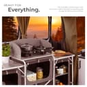 tectake® Portable Camping Kitchen with 5 Internal Shelves, Heat-Resistant Worktop, Wind Barrier & Zipped Doors - Outdoor Storage Cupboard with Lightweight Aluminium Frame, Incl. Carry Bag - Grey - 5