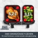 Tefal Dual Fryer without oil, 8.3 L capacity, 2 drawers of 5.2 L and 3.1 L, 7 automatic programs, digital screen, air fryer EY901810 - 3