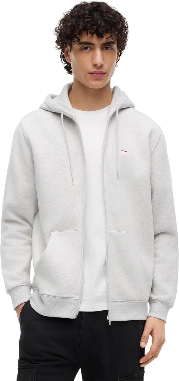 Tommy Jeans Men’s Flag Fleece Zip Through Hoodie