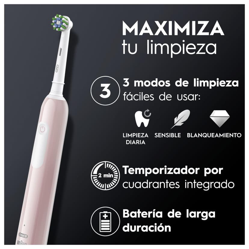 Oral-B Pro Series 1 Electric Toothbrush Pink 1 Brush Designed by Braun - 4