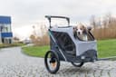 TRIXIE dog trailer for bicycles 18.1 × 19.7 × 26.4 inches up to 48.5 lbs – reflective dog bike trailer with practical quick-fold function – with integrated cushion and leash, 12796 - 4