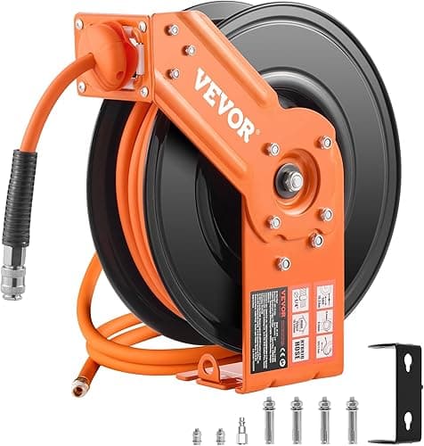 VEVOR Enrouleur Tuyau à Air Comprimé Hybride Fermé Rétrac…