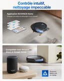 ECOVACS DEEBOT T80 OMNI Robot Vacuum Cleaner, 18,000 Pa, Instant Automatic Cleaning OZMO ROLLER, ZeroTangle 3.0, Wash in Hot Water 40-75°C, Hot Air Dry, Black - 9