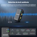 Neewer CM28 Max Système Micros Lavalier sans Fil Boîtier Chargement 48KHz 24Bit Stockage 8GB 25H Portée 300m Enregistrement Vidéo Micro à Annulation Bruits pour iPhone iPad Android Appareil Photo PC - 5