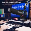 FIFINE USB Micro Gaming, Dynamiques Microphone PC PS4 PS5 pour Streaming Podcast Studio, Bouton de Silence & 3,5mm Prise Casque, Plug and Play Microphone Cardioïde pour Diffusion en Continu - 6