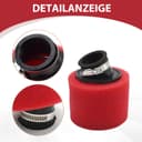 Ollanoos 35mm Air Filter Foam Cleaner, Arc Air Filter Compatible with 50cc 70cc 90cc 110cc 125cc 150cc Dirt Bikes, ATVs, Go Karts and Scooters (Red) - 3