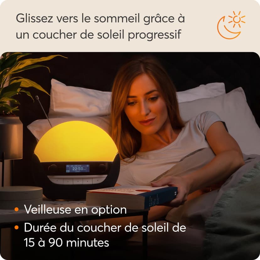 Lumie Bodyclock Luxe 750DAB - Réveil lumineux avec radio DAB, enceintes Bluetooth, lumière faible en bleu pour le sommeil - 5