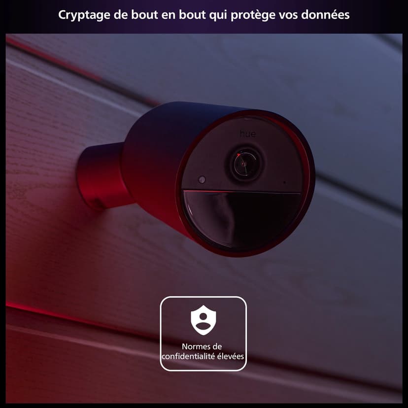 Philips Hue Secure, Caméra HD 1080P sans Fil, Utilisation intérieure ou extérieure, contrôle avec Une Seule Application, Noir - 8
