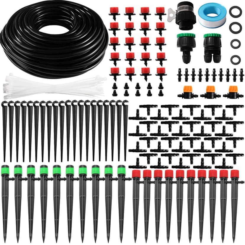VooGenzek 162 Pièces 4/6 mm Kit d'irrigation Goutte, 25m … - 1