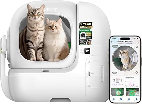 PETKIT PUROBOT MAX PRO 2 Self Cleaning Cat Litter Tray with AI Camera, Facial Recognition & Health Insights, Smart App & Odour Control Automatic Cat Litter Box, Quiet & Spacious for Multiple Cats