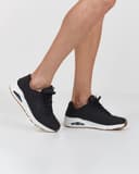 Skechers Men's Uno Stand on Air Sneaker, Dark Black Durabuck Trim, 8 UK - 3