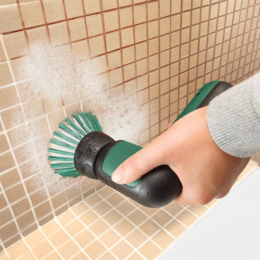 Bosch Electric Cleaning Brush Set UniversalBrush (for Bathroom Tiles, Kitchen Stove, Pans, Pots and More; 10 Cleaning Attachments Included; 3.6V Integrated Battery; Micro-USB Cable; in Soft Bag) - 5