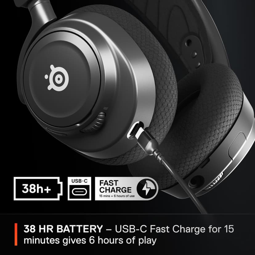 SteelSeries Arctis Nova 7 Wireless Multi-Platform Gaming Headset - Neodymium Magnetic Drivers - Dual Wireless 2.4GHz & Bluetooth - 38H USB-C Battery - ClearCast Gen2 AI Mic - PC, PS5, Mobile - 4